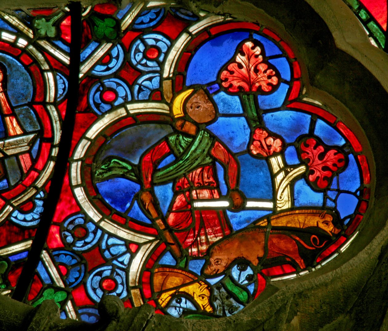 Window Ew, amely a hónapok munkásait ábrázolja. november alkotó: French School