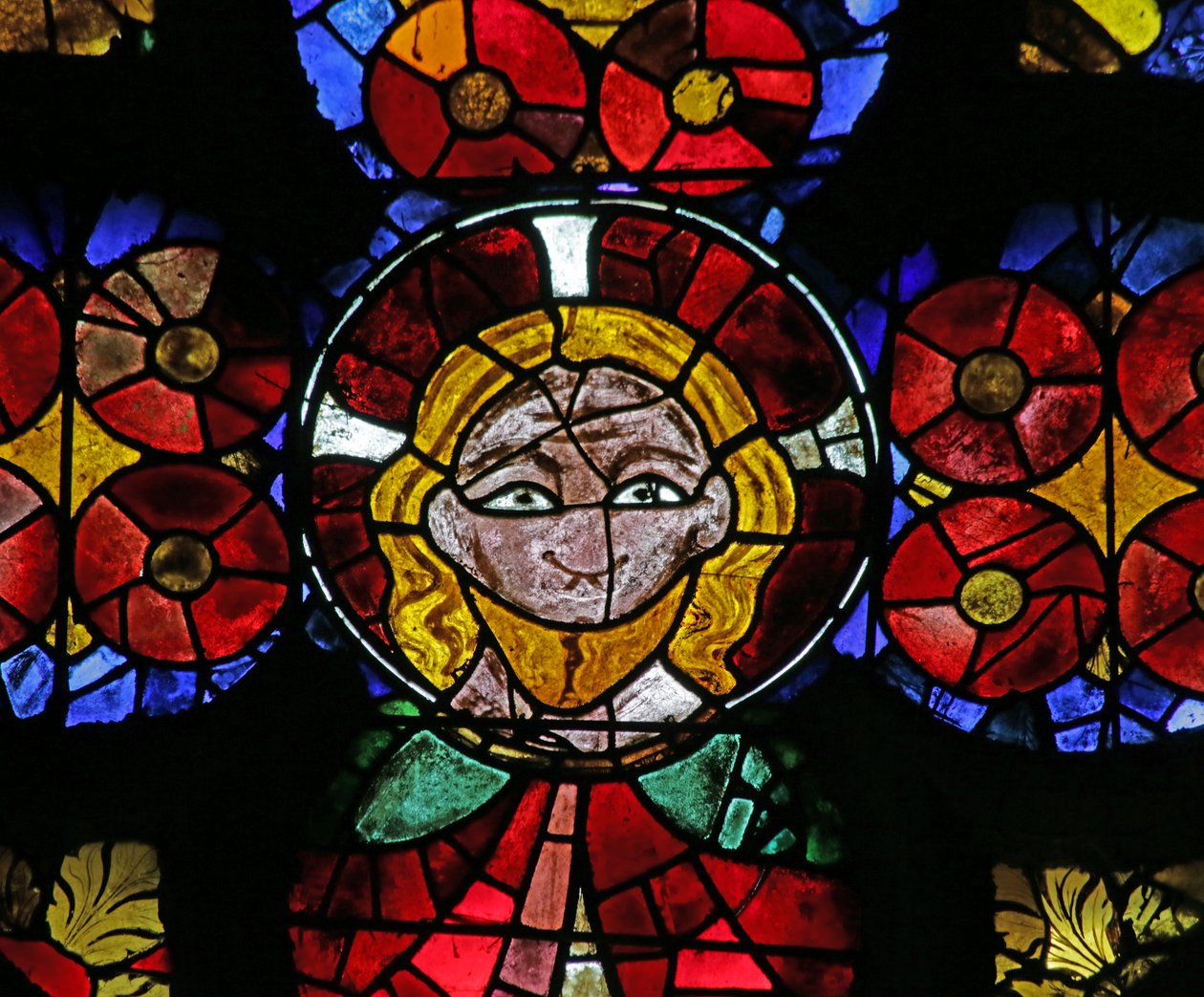 Krisztus fejét ábrázoló ablak, 1290 körül alkotó: French School