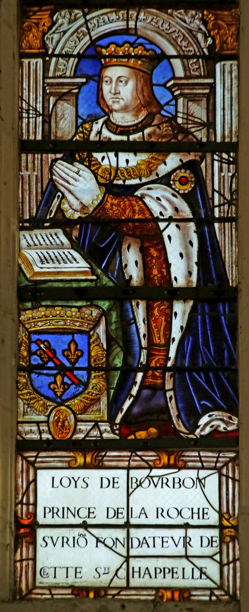 Louis de Bourbont ábrázoló ablak (ólomüveg) alkotó: French School