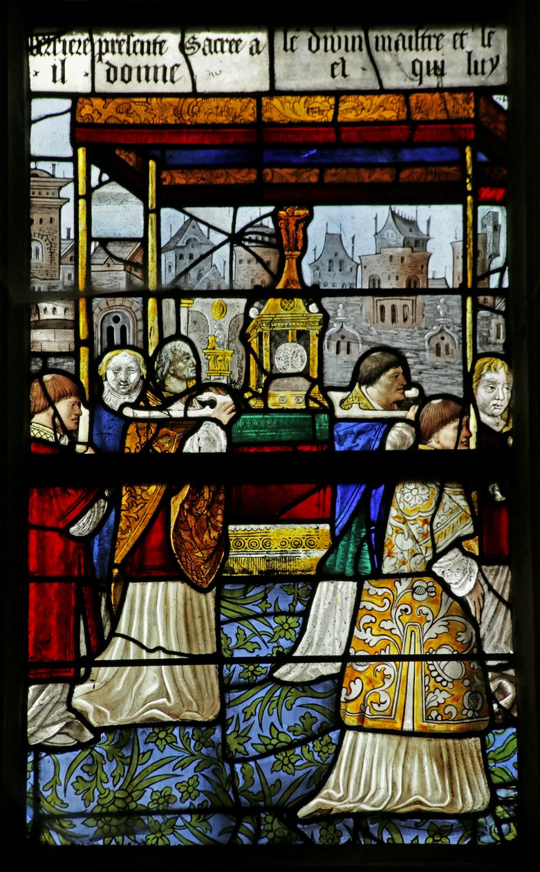 Szentségi körmenetet ábrázoló ablak, 2921654, 1530 részlet alkotó: French School