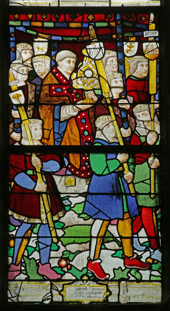 A Sereg felvonulását ábrázoló ablak, 1495 körül (festett üveg) alkotó: French School