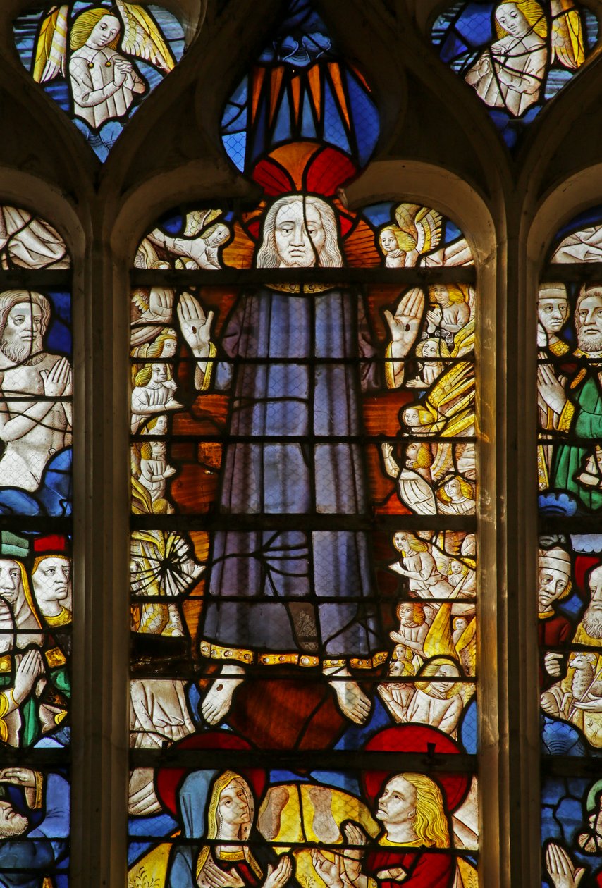 Krisztus második eljövetelét ábrázoló ablak, 1470-1500 (2921838 részlet) alkotó: French School