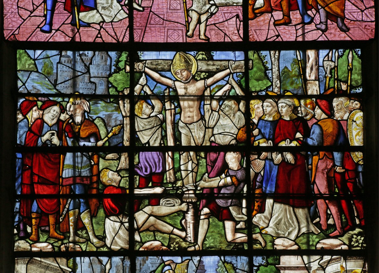 Szent Denis megkínzását ábrázoló ablak alkotó: French School