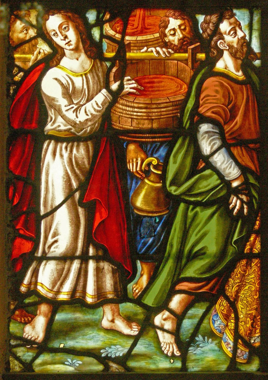 Ablak a Charnierben (w.11), amely egy részletet ábrázol a Mystic Wine Pressből alkotó: French School