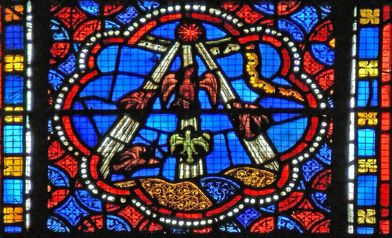 Pünkösdöt ábrázoló s2-L ablak – a Lélek leszáll alkotó: French School