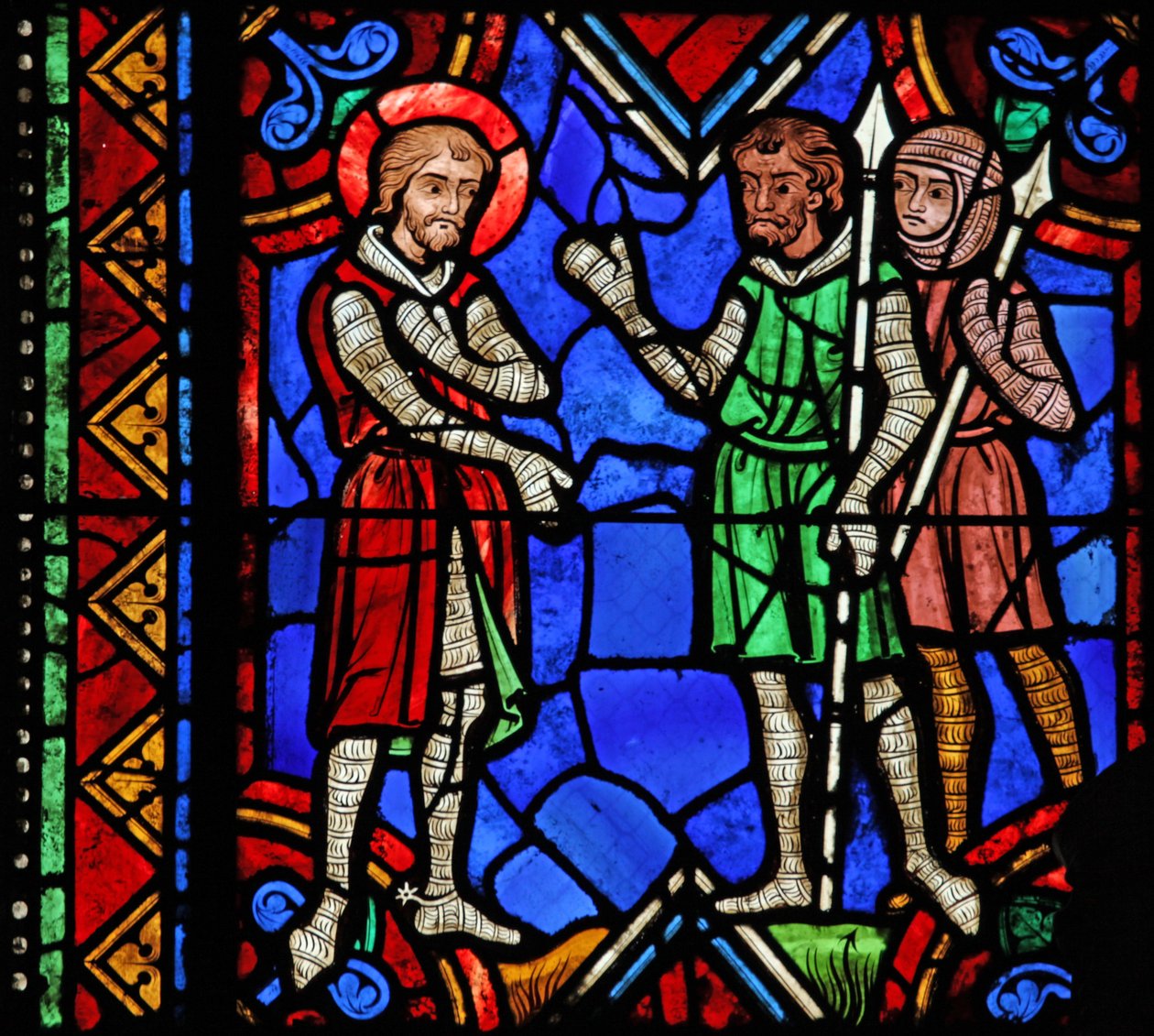 W06-os ablak, amely Brioude-i Szent Juliánt ábrázolja a Diocletianus-i hadseregben alkotó: French School
