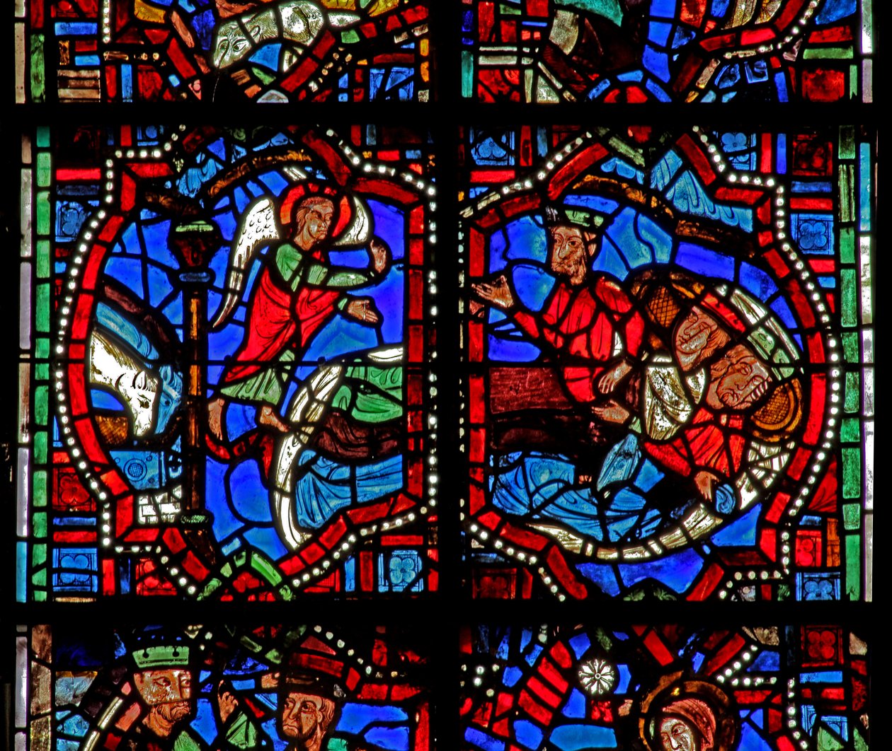 A w100b ablak, amely a mágusokat álomban figyelmezteti alkotó: French School