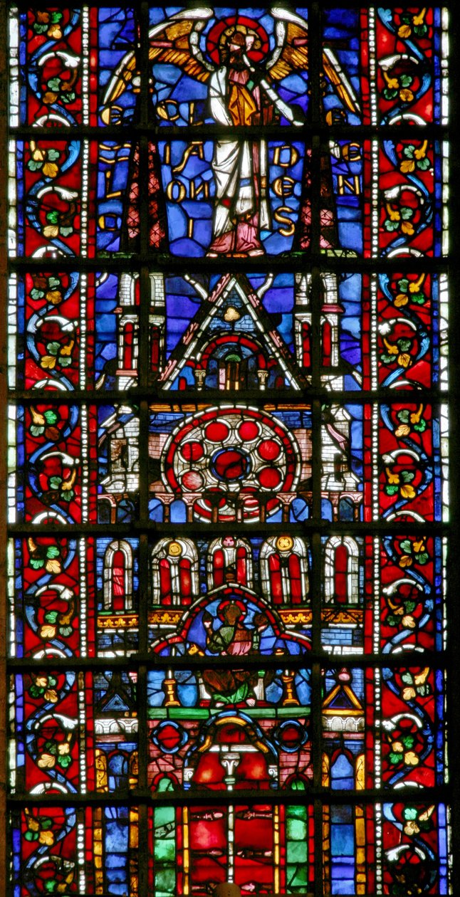 A laoni katedrálist ábrázoló w101 ablak alkotó: French School
