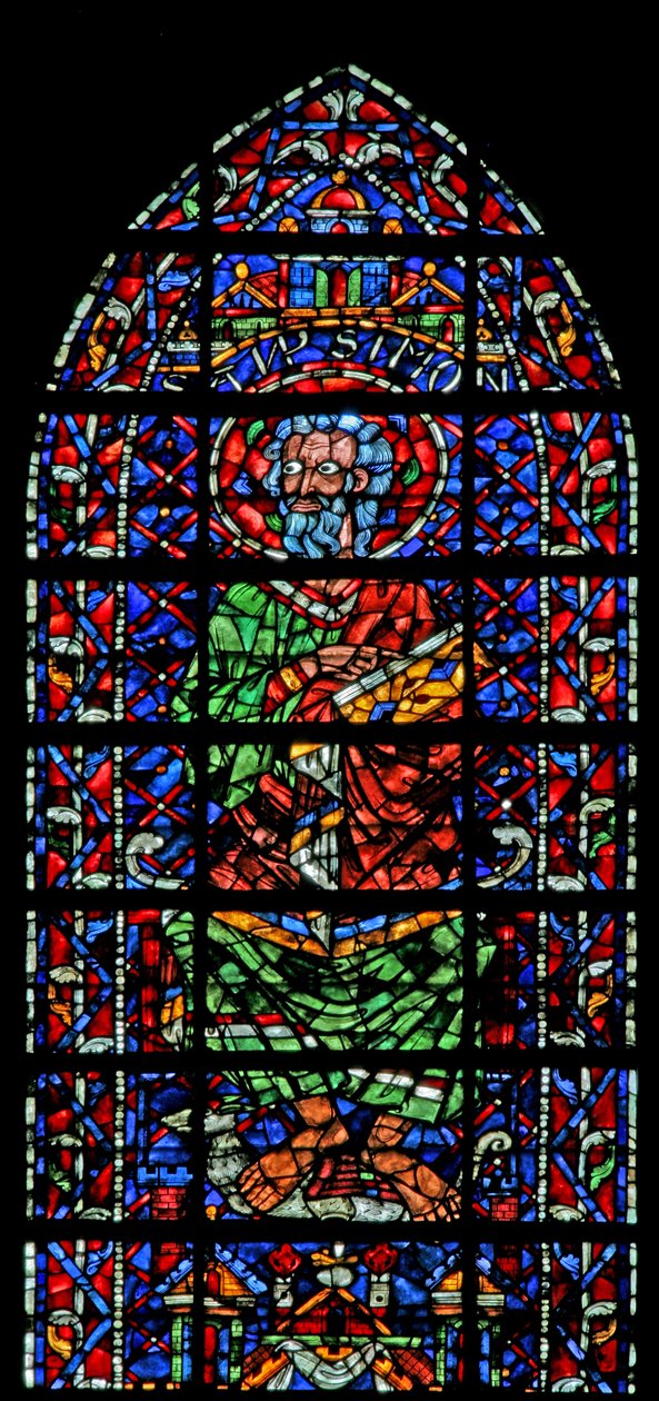 A w106-os ablak, amely Szent Simont ábrázolja alkotó: French School