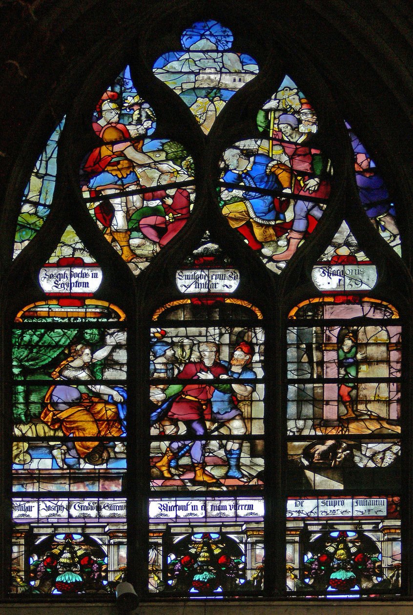 Ablak w107, amely József életének jeleneteit ábrázolja alkotó: French School