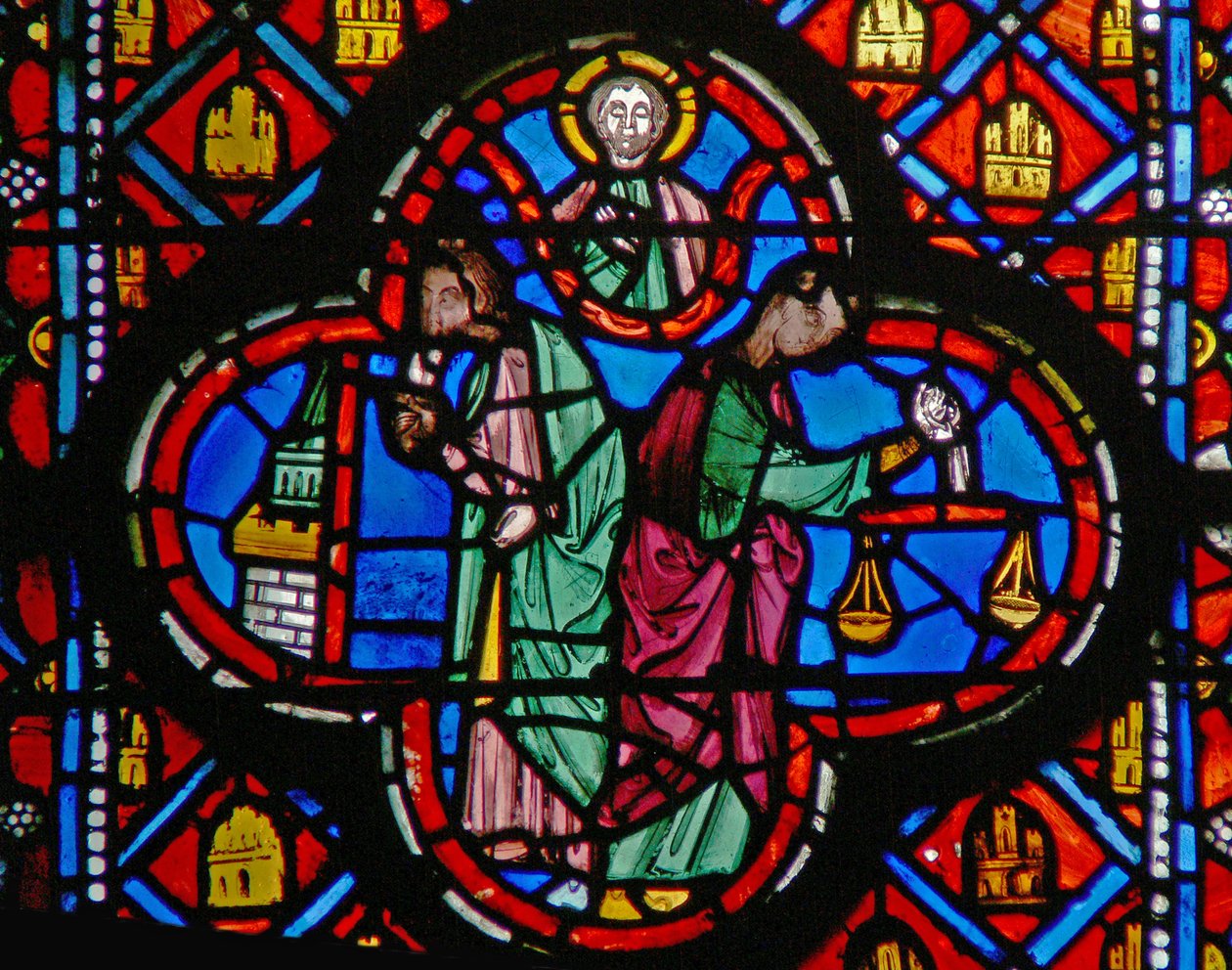 Window w10 Ezékiel levágja a haját, és megméri Ez V 1 alkotó: French School