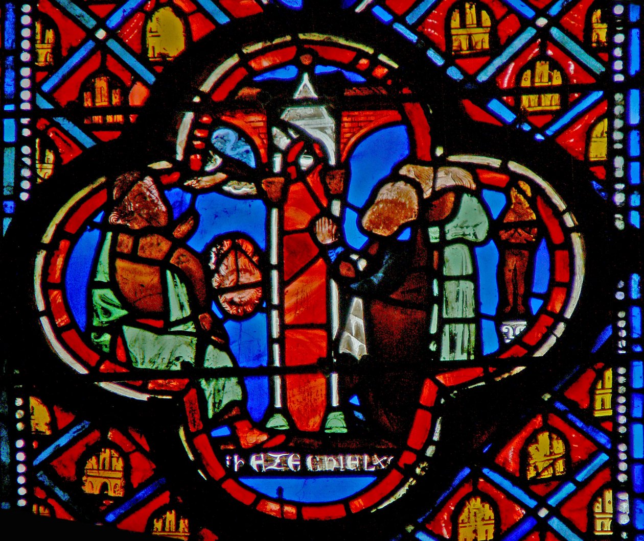 Window w10 Ezékiel embereket lát, akik imádják a napot Ez VIII 15 alkotó: French School