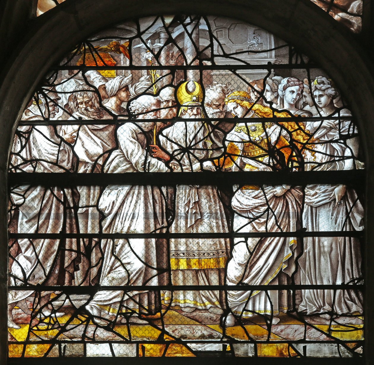W10 ablak, amely a Szűz misztikus házasságát ábrázolja, Durer n alkotó: French School