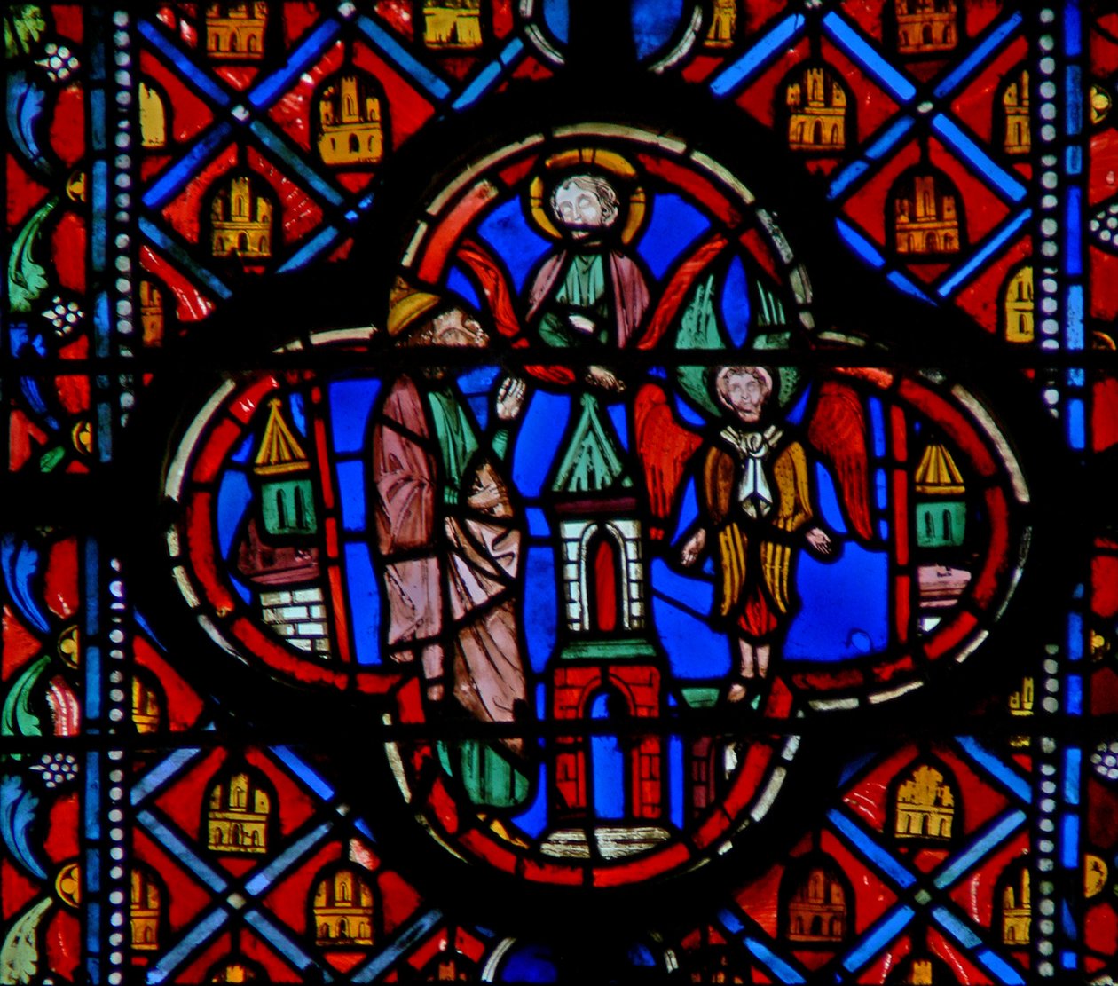 Window w10 Ezékiel látomása kerubokkal? Ez XL 1-5? alkotó: French School