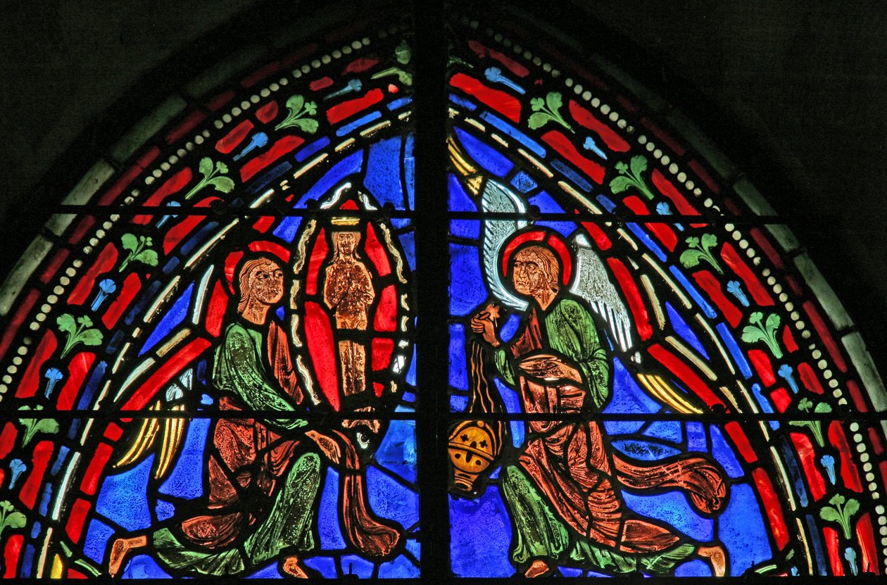 Ablak w11, amely azt ábrázolja, hogy Szent András lelke felszáll a mennybe alkotó: French School