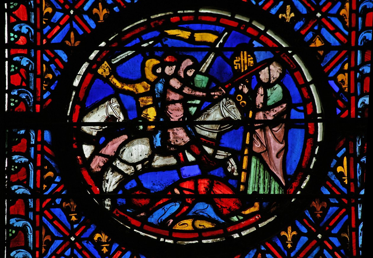 Window w12 a Nép kapitulál – felajánlják a város kulcsait III. Judit 9-17 alkotó: French School