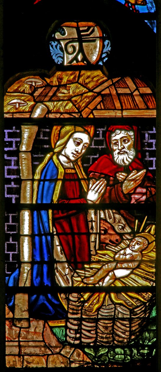 Ablak w132, amely a Születést ábrázolja alkotó: French School