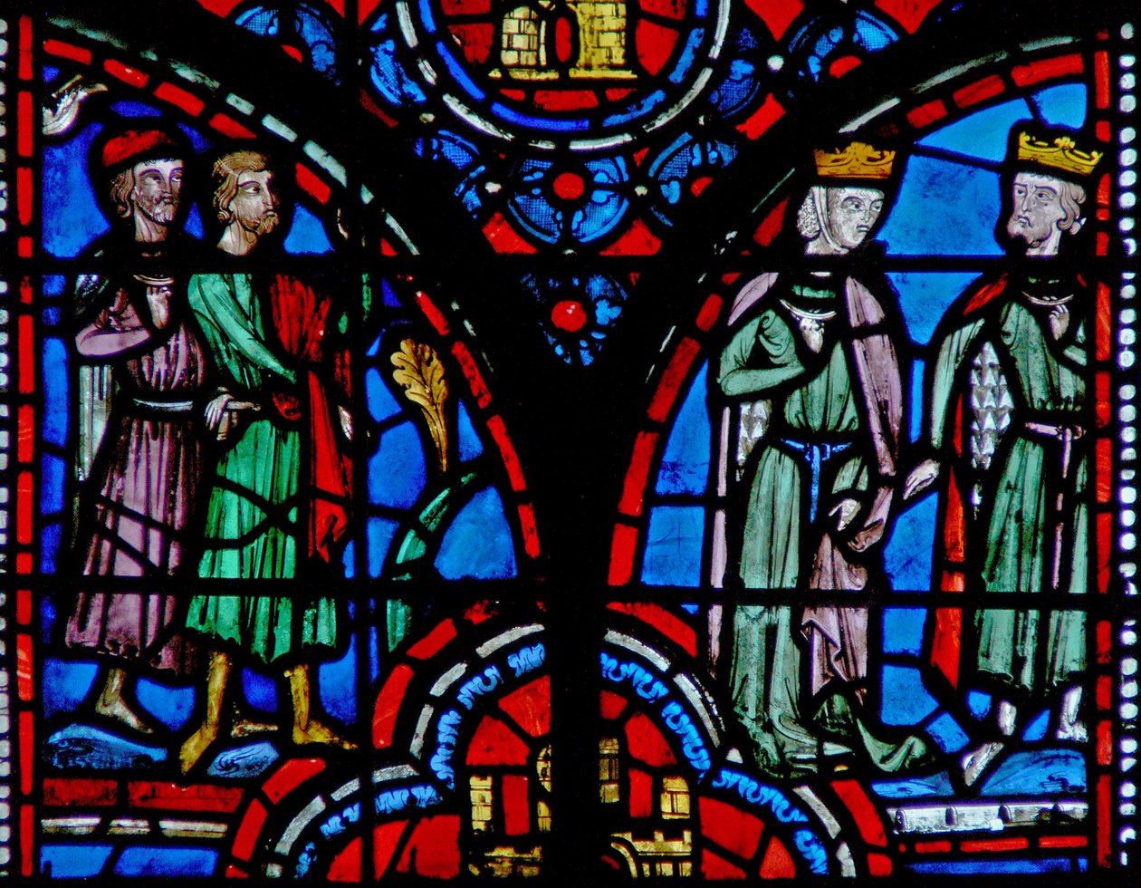 Window w13 Ahasvérus és Eszter részt vesz az Esth V 5 fesztiválon alkotó: French School