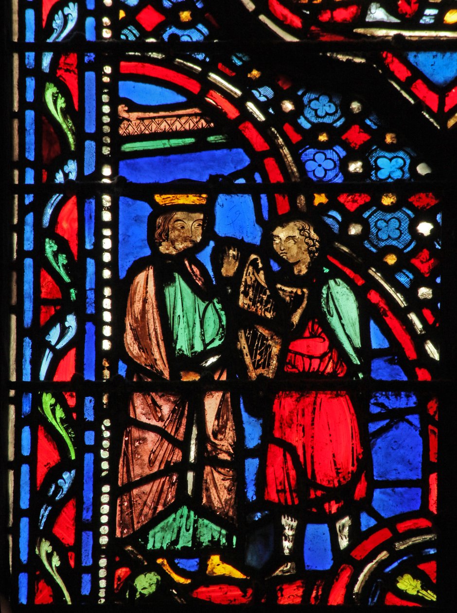 Window w14 Dávid hárfán játszik Saul I. Sam XVI XVI alkotó: French School