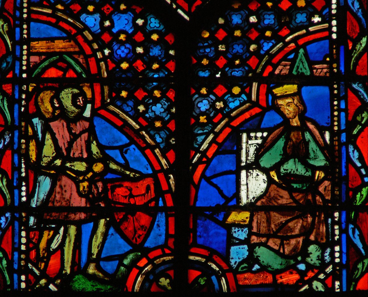 Window w14 Saul megtudja, hogy Dávid Gathba menekült I. Sam XXVII 4 alkotó: French School
