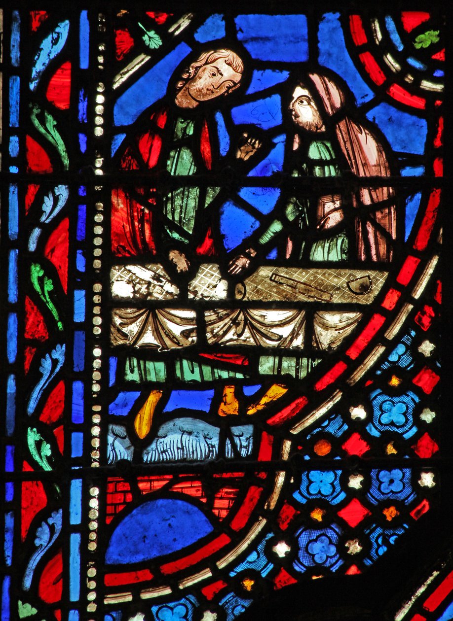 Ablak w14 Saul fogadja Sámuel I. Sám 9 22-24 alkotó: French School