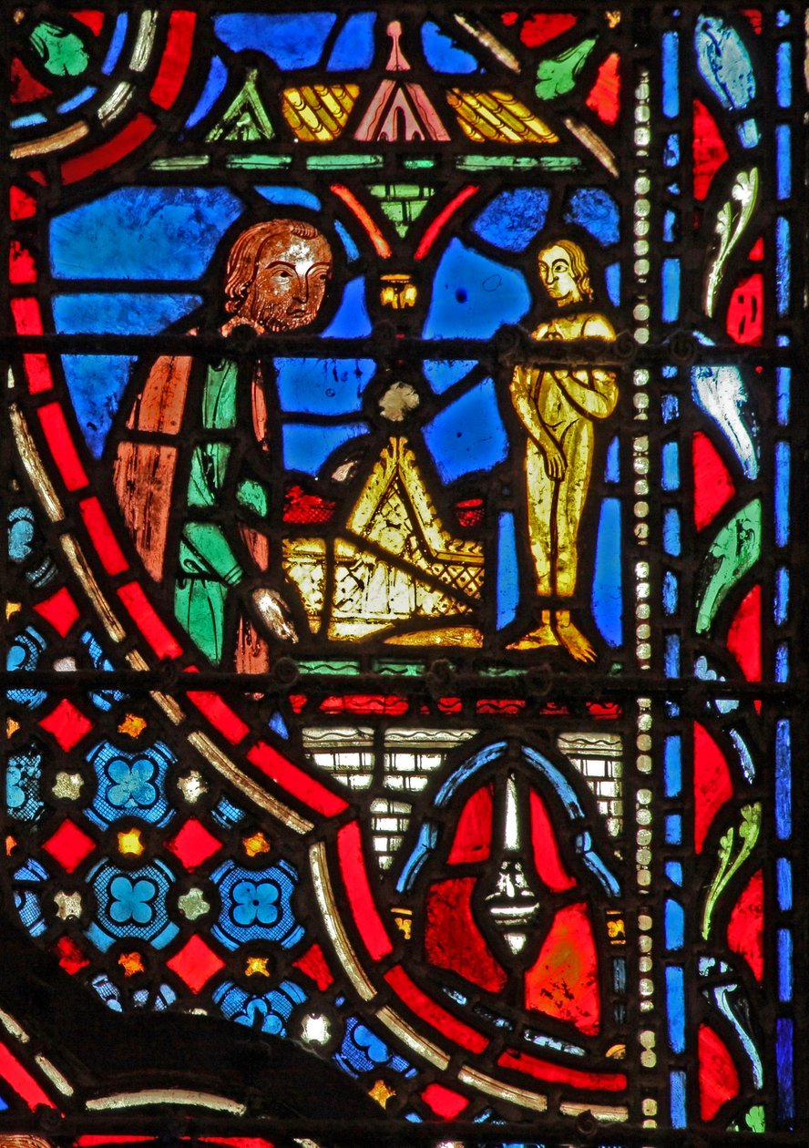 Window w14 a frigyláda a Dagon templomban (és bálvány) I Sam V 2 alkotó: French School