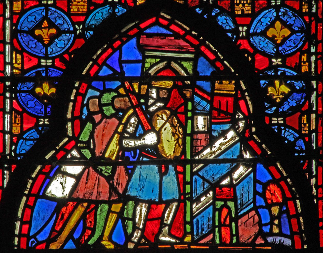 Ablak w15 Szent ereklyék: Heraclius elfoglalja a perzsa fővárost alkotó: French School