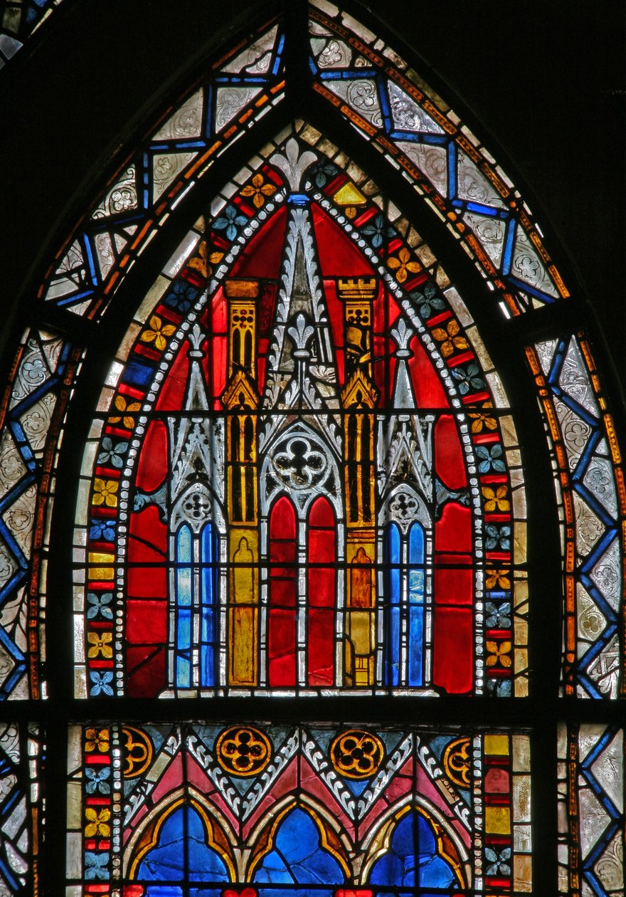 W15-ös ablak, amely előtetőt ábrázol alkotó: French School