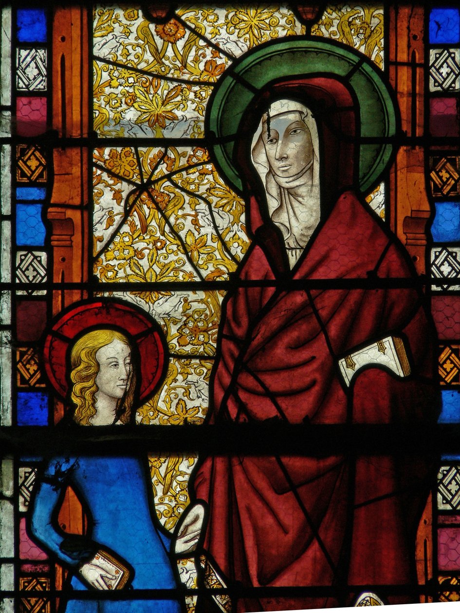 W17-es ablak, amely Szent Annát és Szűz Máriát ábrázolja alkotó: French School