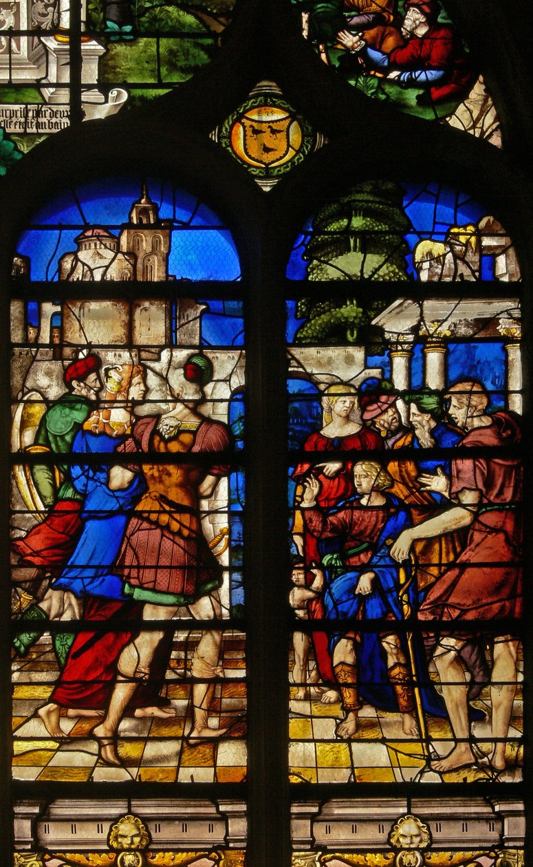 A w17-es ablak Salamon ítéletét ábrázolja alkotó: French School