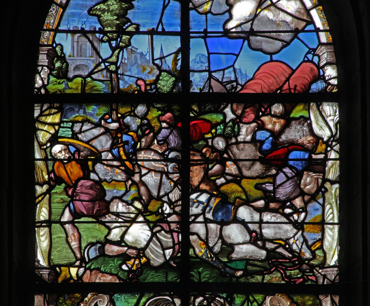 W18-as ablak, amely megtérő Szent Pált ábrázolja alkotó: French School