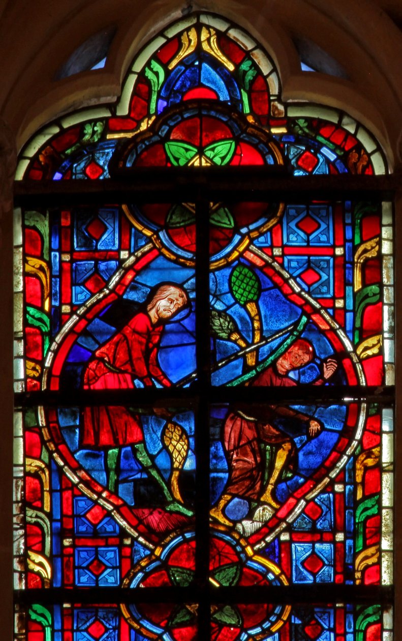 W207-es ablak, amely Lamechs büntetését ábrázolja alkotó: French School