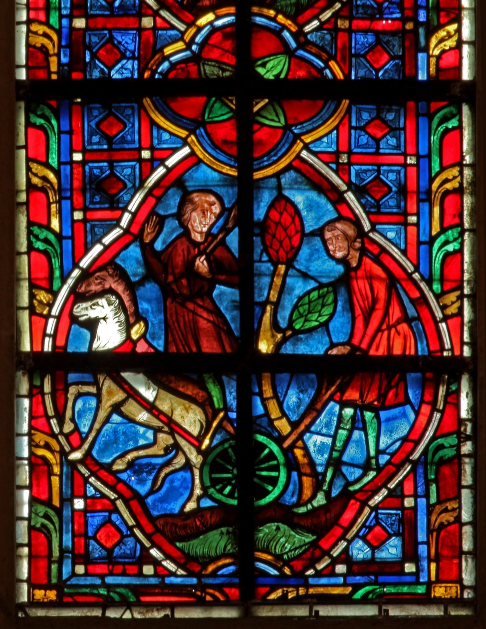 W207-es ablak, amely munkásokat ábrázol alkotó: French School