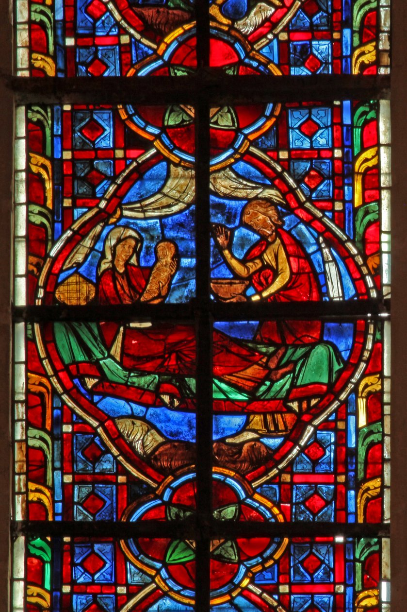 Káin születését ábrázoló w207 ablak alkotó: French School