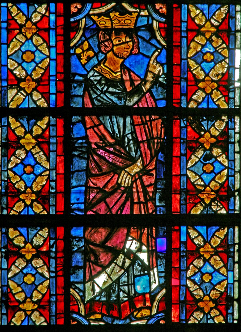 Ablak w209, amely egy jelenetet ábrázol St Savinien életéből: Aurelianus elrendeli Savinien kínzását alkotó: French School