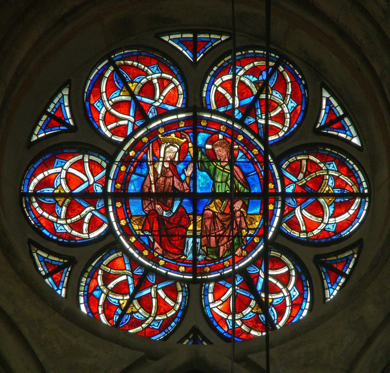 A Szűz koronázását ábrázoló w216 ablak alkotó: French School