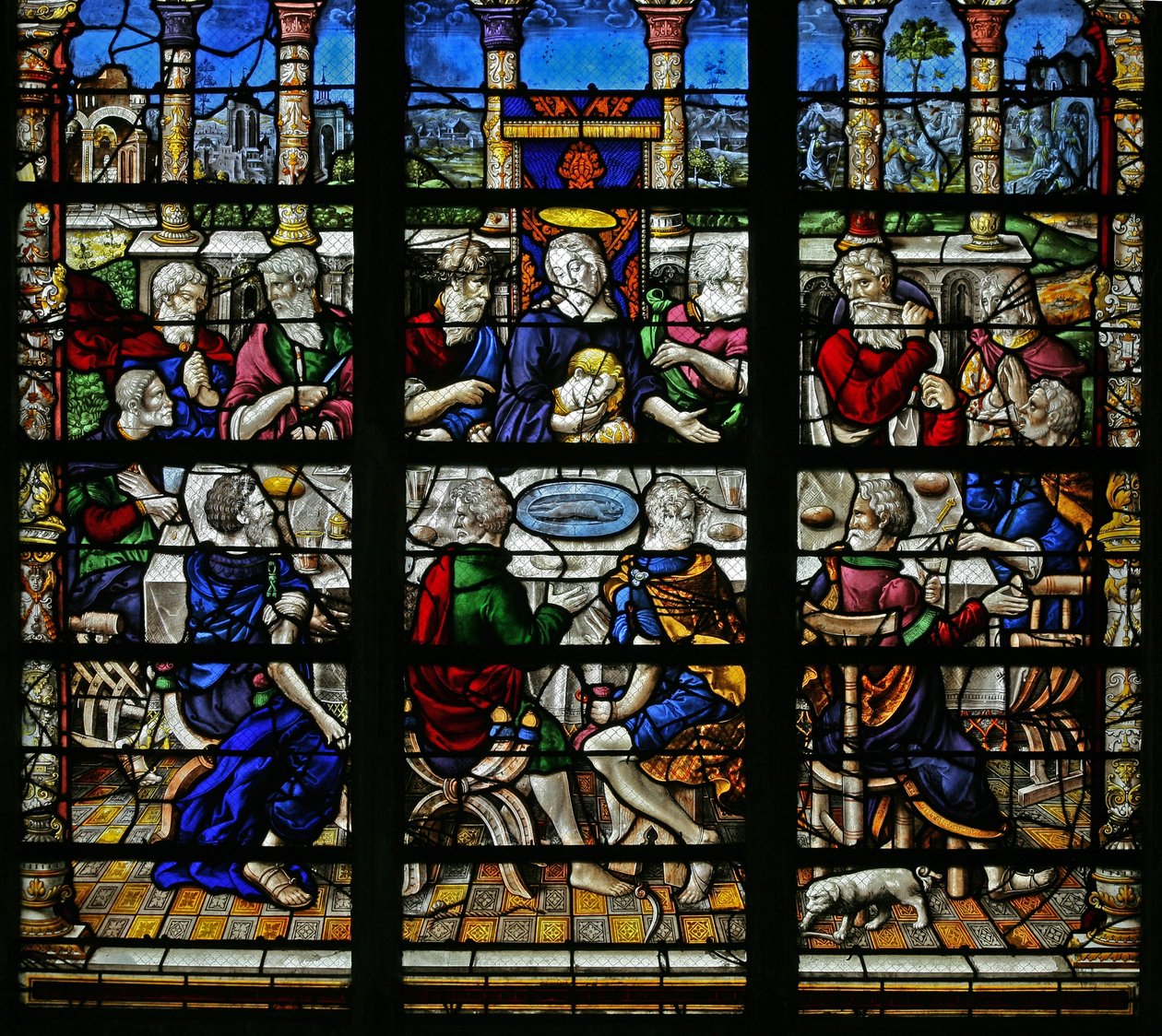 Az utolsó vacsorát ábrázoló w22 ablak alkotó: French School