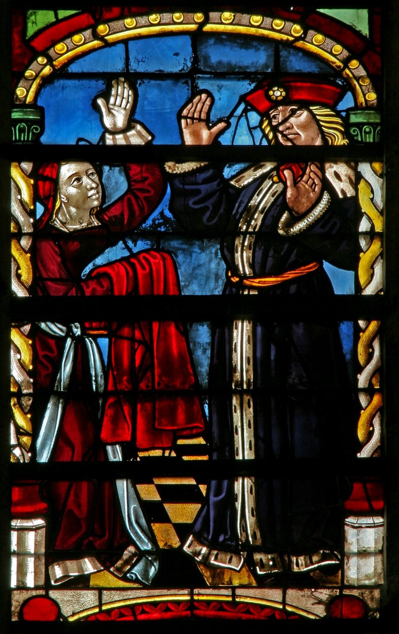 A Potifárt ábrázoló w234 ablak dühös alkotó: French School