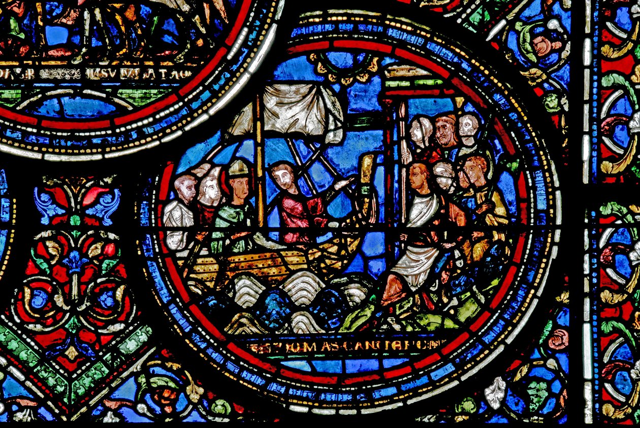A St Thomas Becketet ábrázoló w23-as ablak Angliába indul alkotó: French School