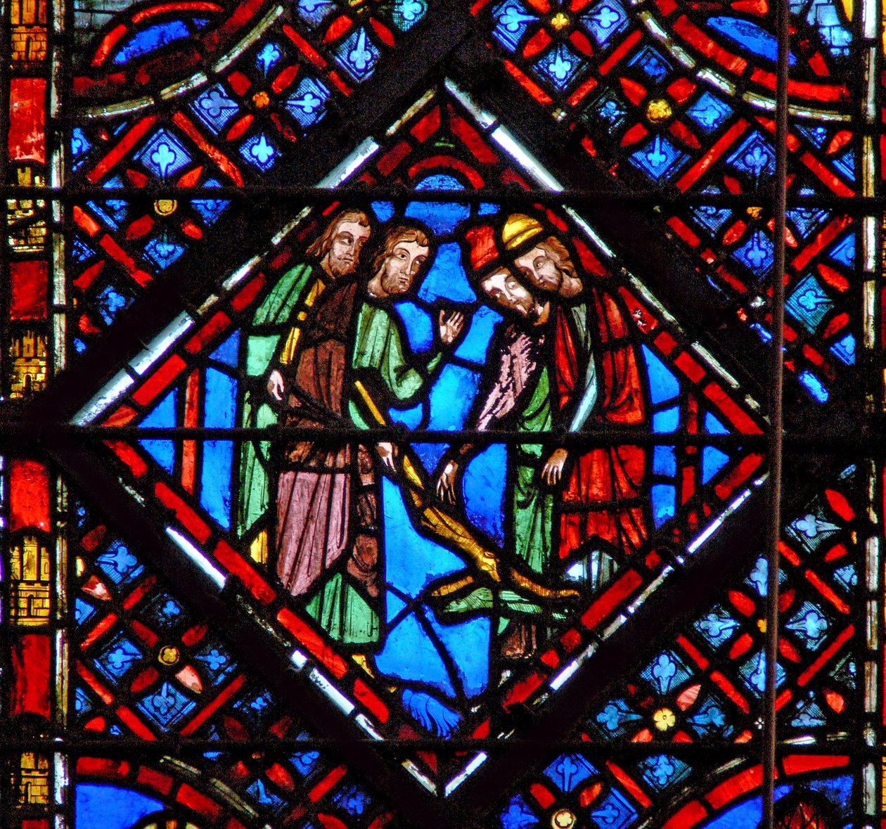 Window w2 Aarons rúd kígyóvá válik Ex VII 10-12 alkotó: French School