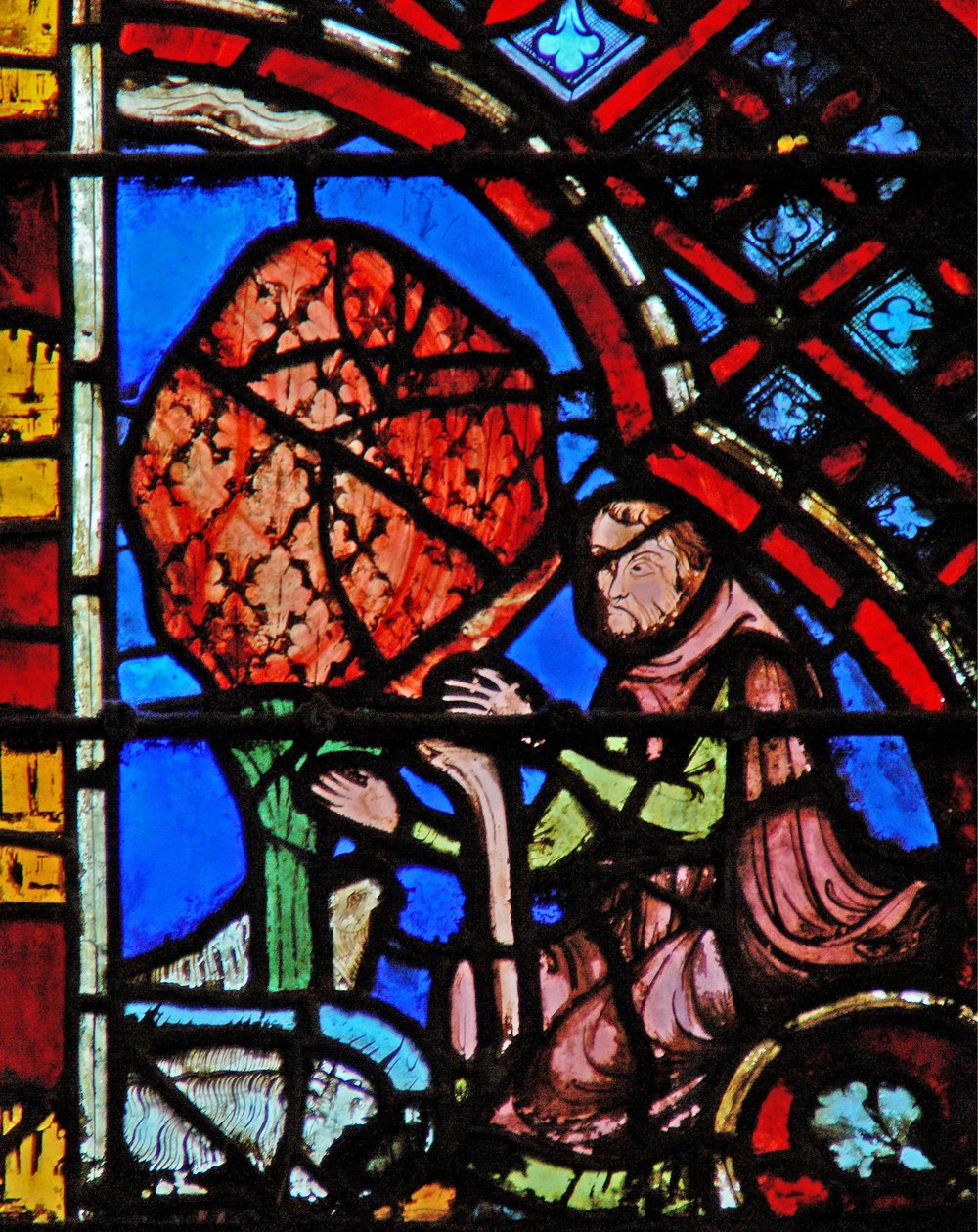 Ablak w2 Mózes mint pásztor Ex III 1 alkotó: French School
