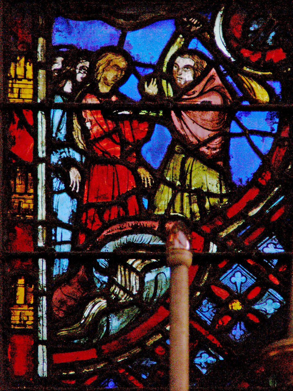 Window w2 a fiatal nőket bántalmazzák a pásztorok Ex II 17 alkotó: French School