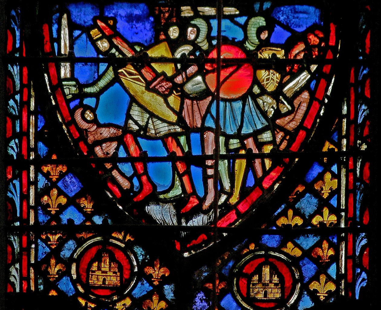 Window w3 Egy csata (az amalekiták ellen? Numb XIV 45) alkotó: French School