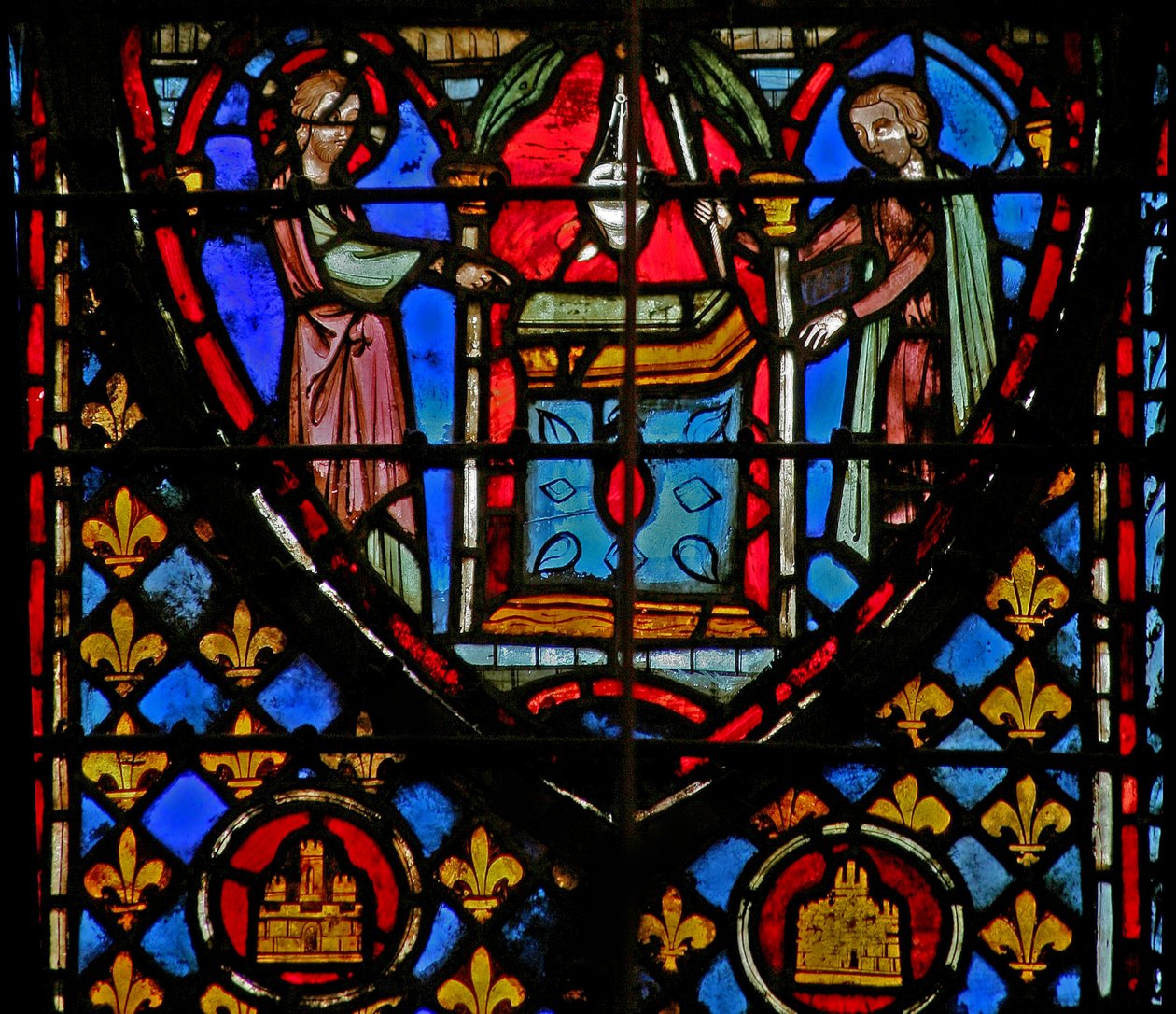 Window w3 Isten elrendeli a lámpák elrendezését a Temple Numb VIII 2-ben alkotó: French School