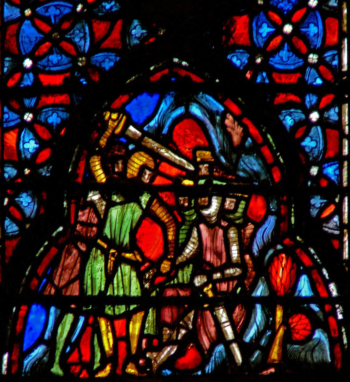 Window w4 Amoritákat találnak egy barlangban, Josh X 22-23 alkotó: French School