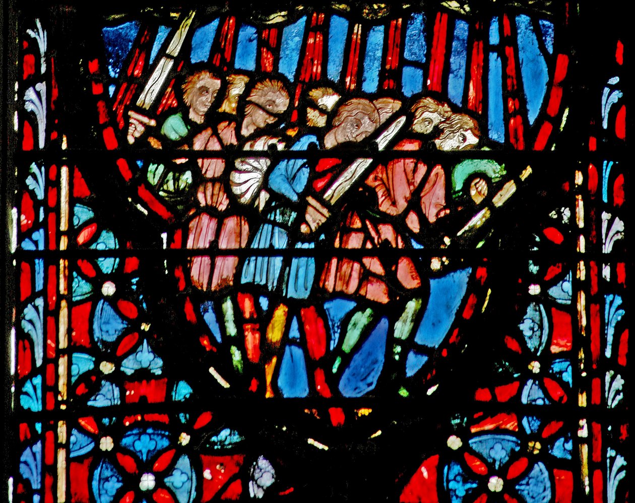 Window w4 Amorites jégesővel találkozik, Josh X 11 alkotó: French School