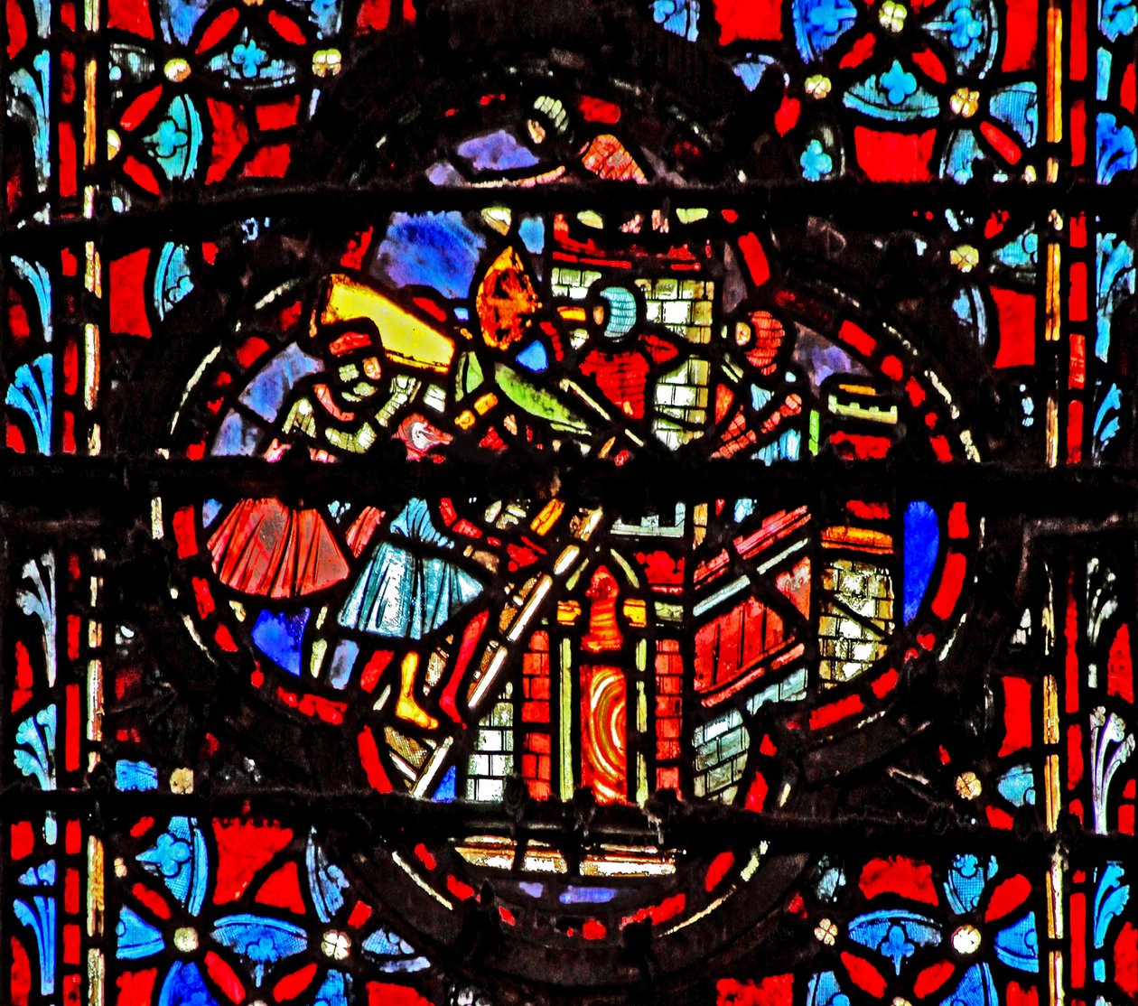 Window w4 Joshua elfogja Hazor Josh XI 10-11 alkotó: French School
