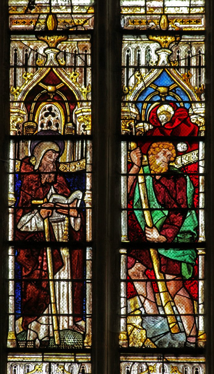 W4-es ablak Szent Antal és Szent Kristóf ábrázolásával alkotó: French School