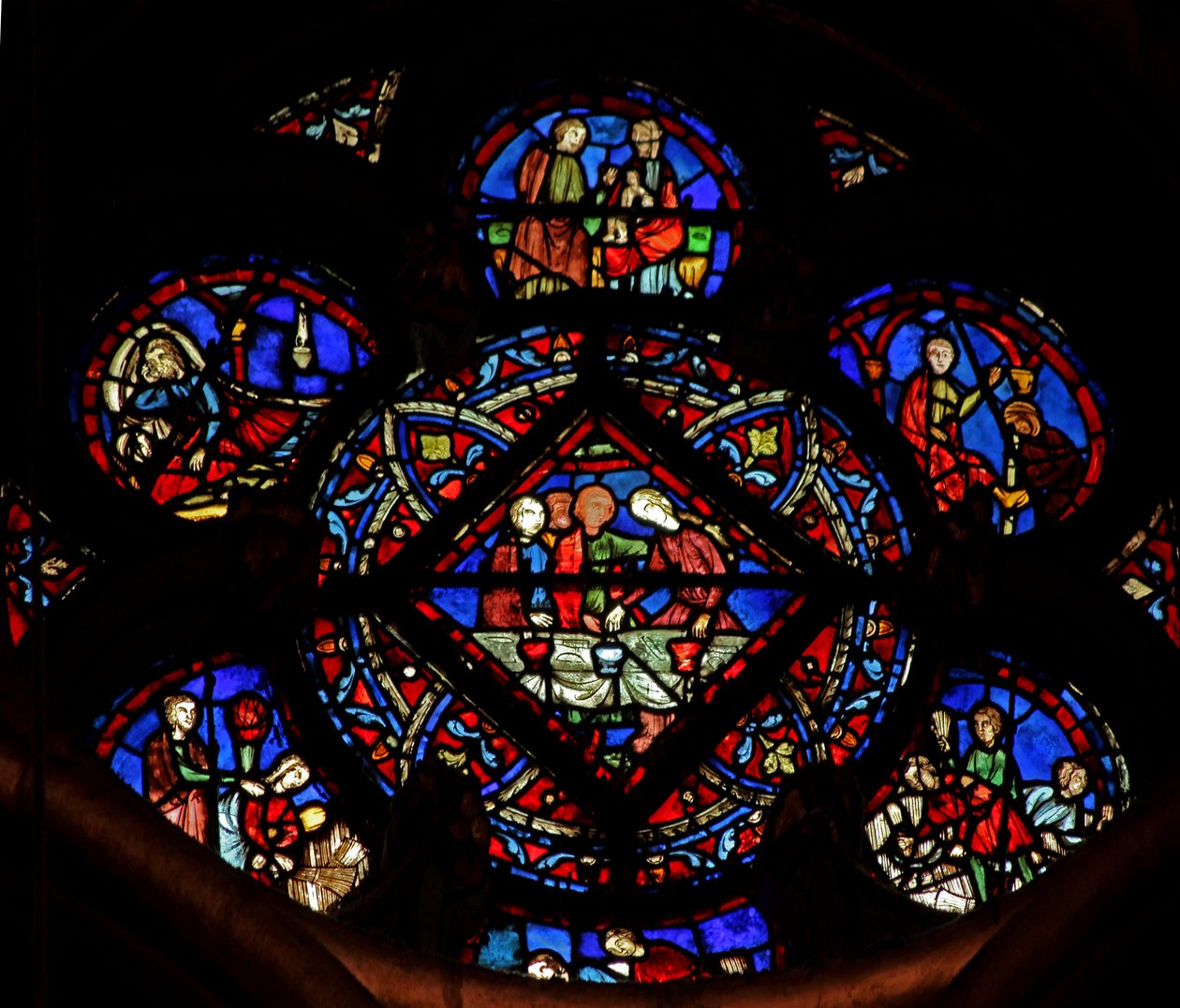 Window w4 jelenetek Ruth és Boáz történetéből alkotó: French School