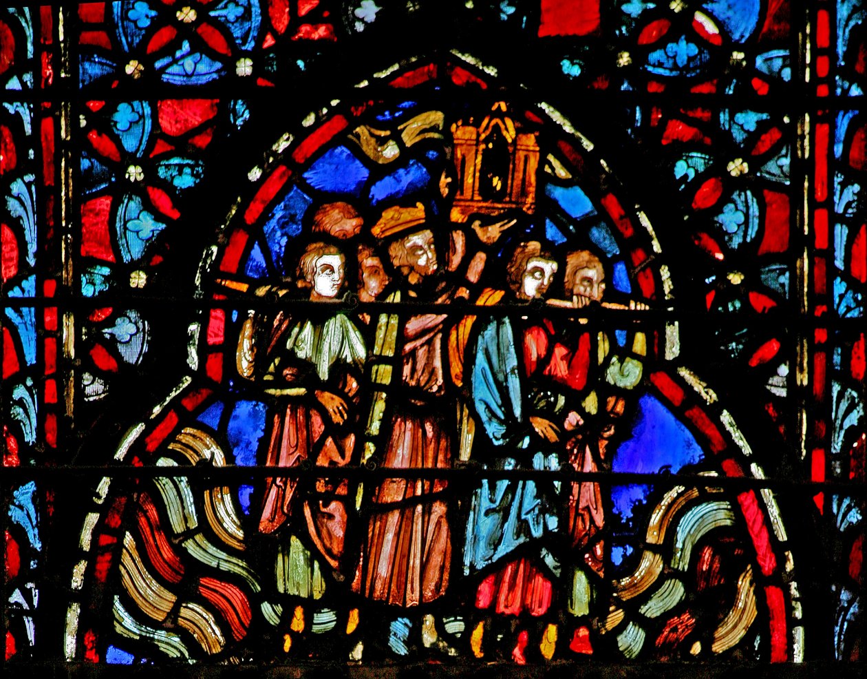 Ablak w4: átkelés a Jordán folyón a frigyládával III. Józs 15-16 alkotó: French School